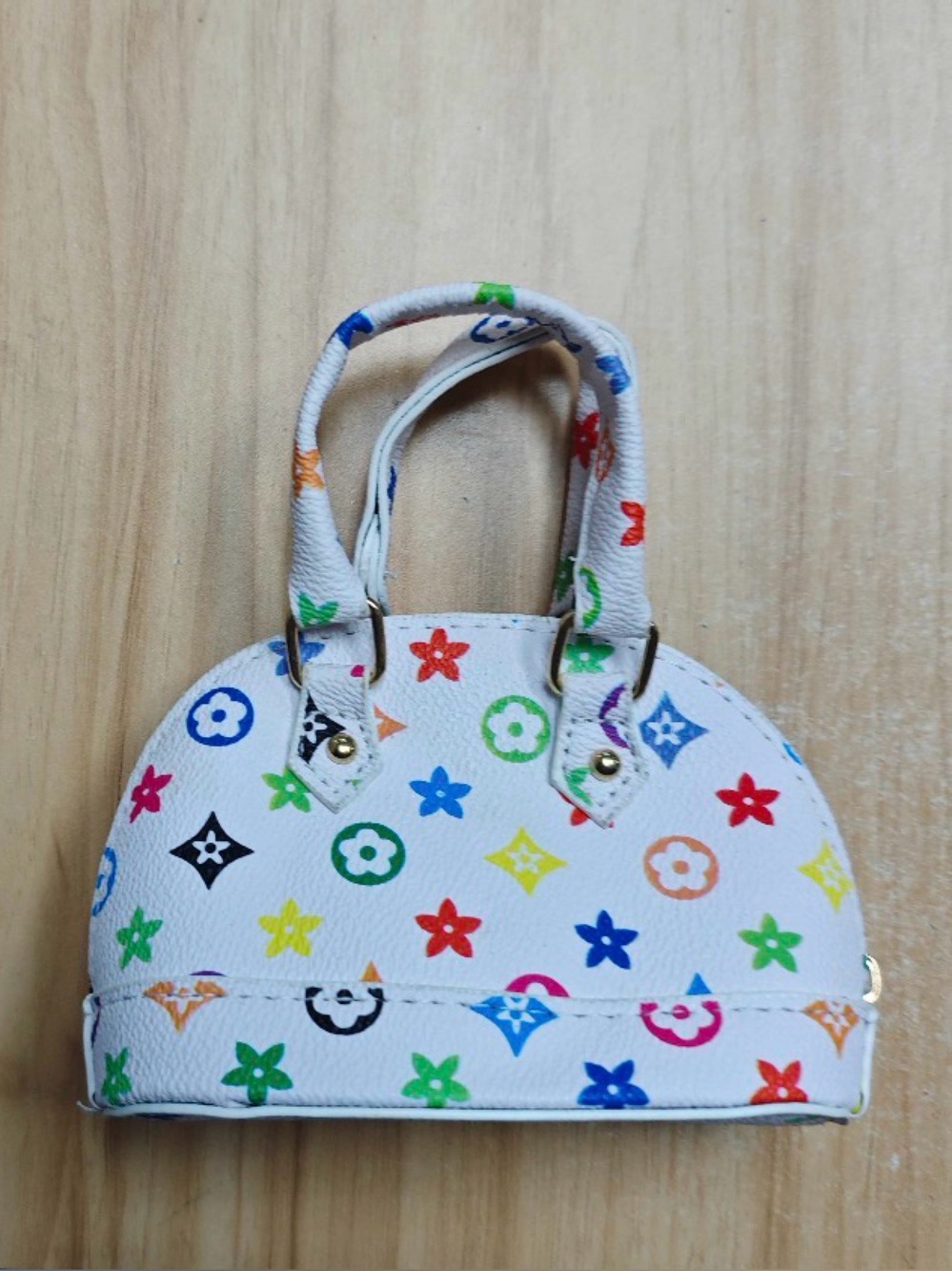 White Multicolor Monogram Dome Handbag